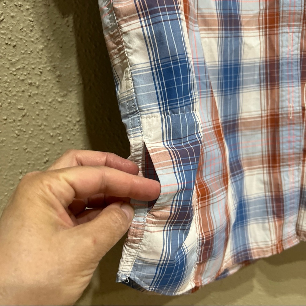 Eddie Bauer Travex Women's Blue & Red Plaid Hiking Shirt Top; M - Picture 5 of 14